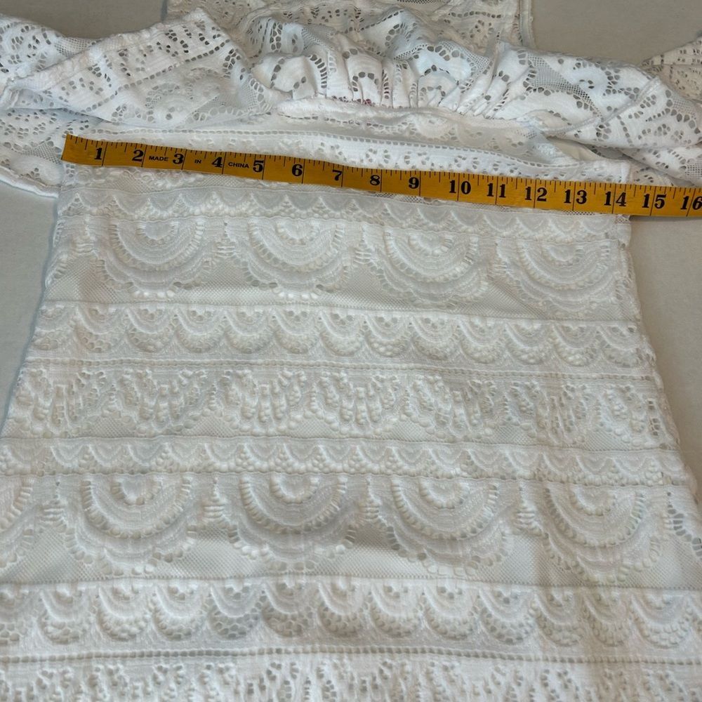 Lilly Pulitzer Resort White Scallop Stripe Lace Top Size XXS - Picture 9 of 10